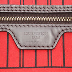 Louis Vuitton Tote Bag Neverfull MM Damier Ebene Cerise Canvas Leather — view 4