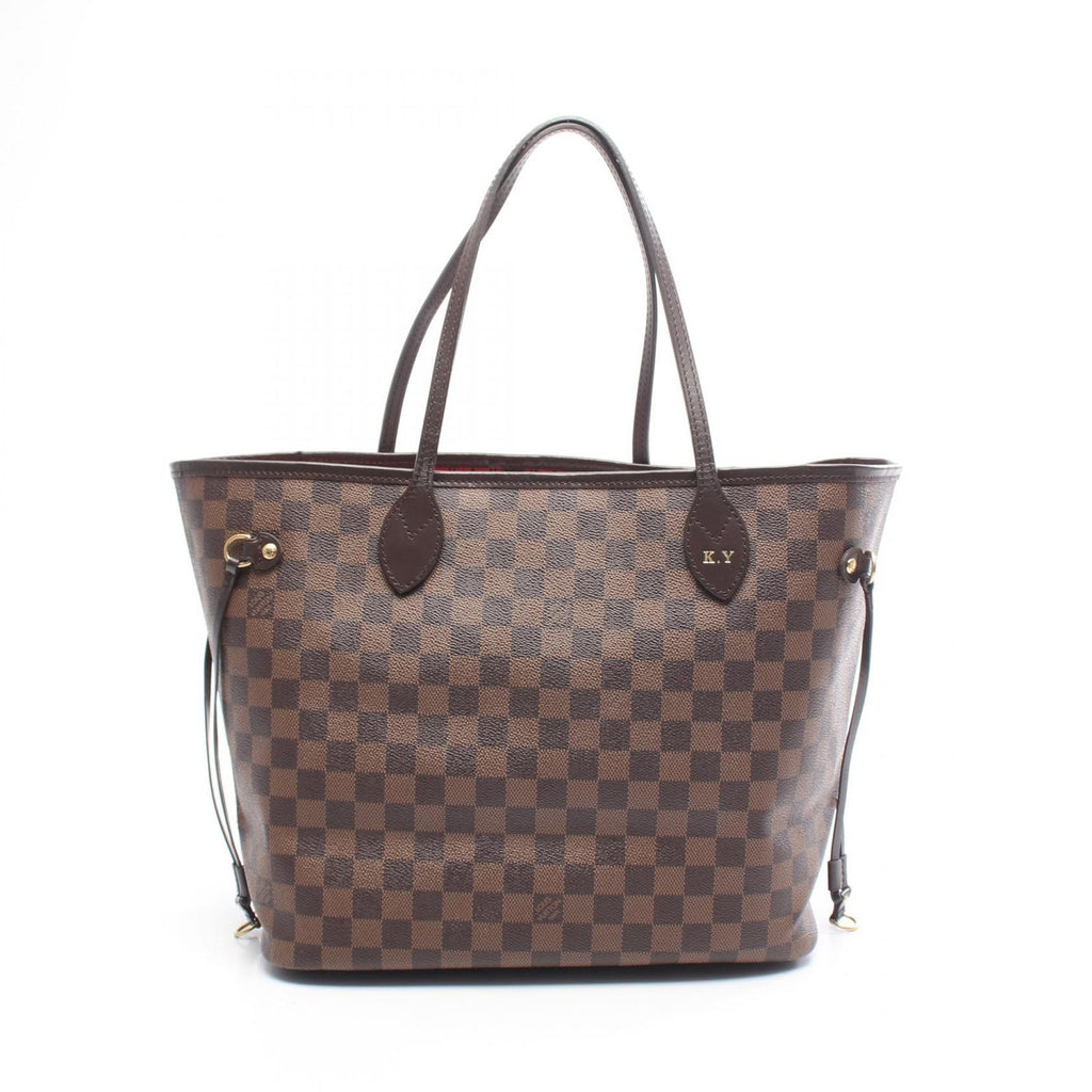 Louis Vuitton Tote Bag Neverfull MM Damier Ebene Cerise Canvas Leather