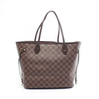 Louis Vuitton Tote Bag Neverfull MM Damier Ebene Cerise Canvas Leather