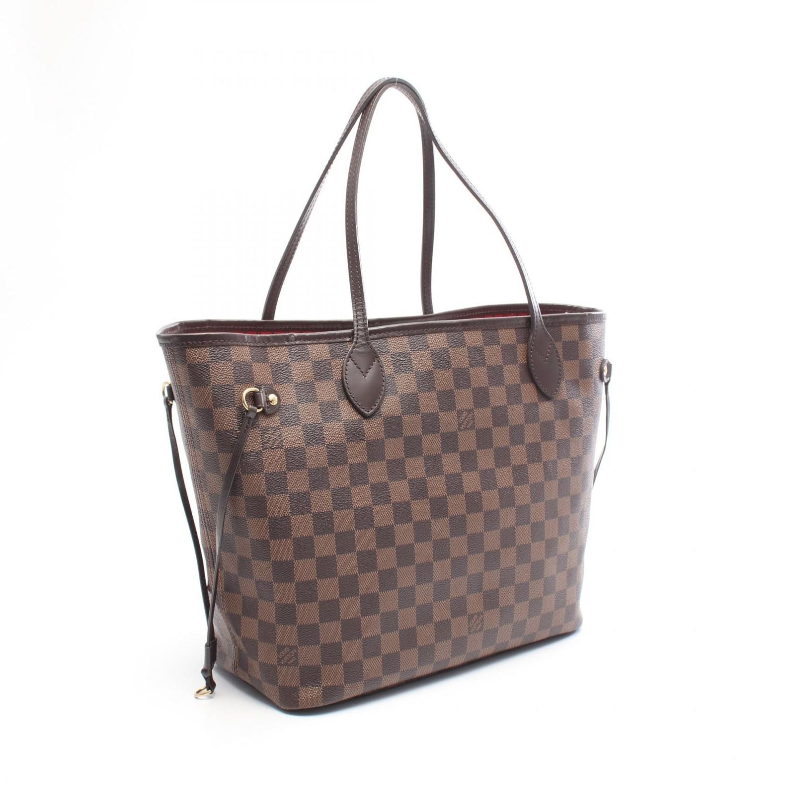 Louis Vuitton Tote Bag Neverfull MM Damier Ebene Cerise Canvas Leather — view 2