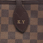 Louis Vuitton Tote Bag Neverfull MM Damier Ebene Cerise Canvas Leather — view 6