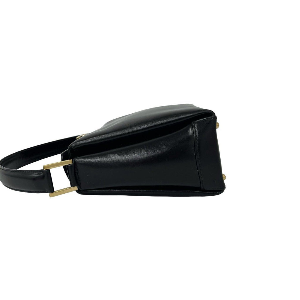 Gucci Vintage Logo Leather Handbag Mini Tote Black — view 5