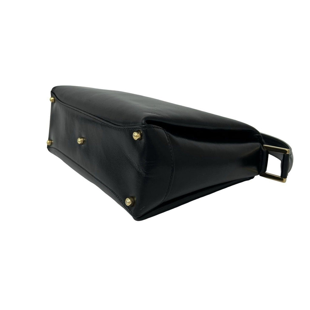 Gucci Vintage Logo Leather Handbag Mini Tote Black — view 8