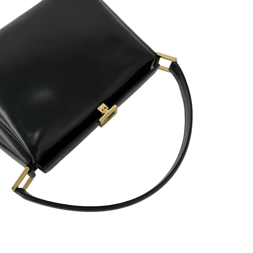 Gucci Vintage Logo Leather Handbag Mini Tote Black — view 4