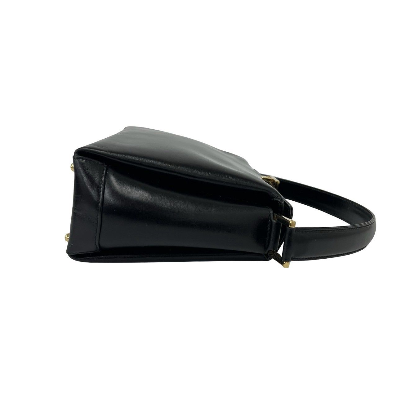 Gucci Vintage Logo Leather Handbag Mini Tote Black — view 6