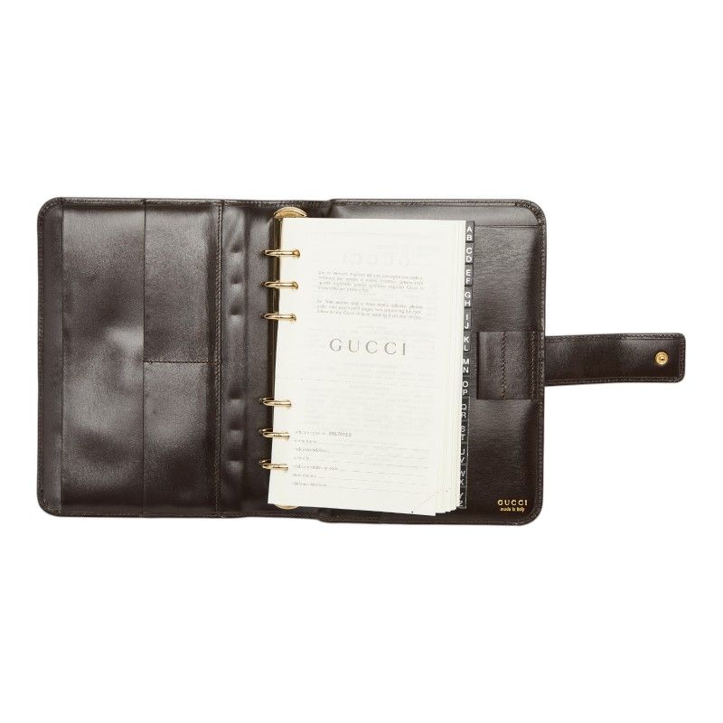 Gucci Life Organizer System Notebook 031 Brown Leather Agenda — view 7