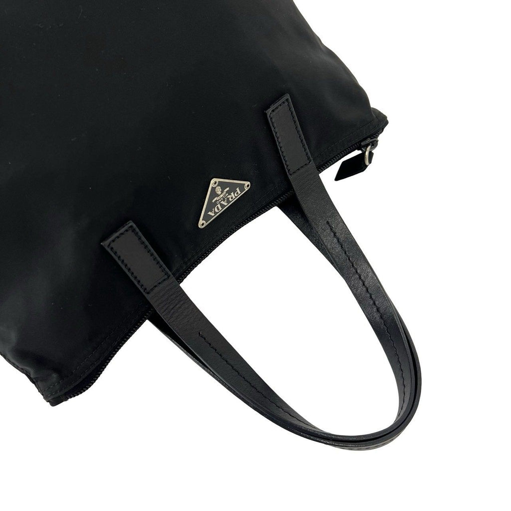 Prada Tessuto Nylon Leather Handbag Mini Tote Black — view 4