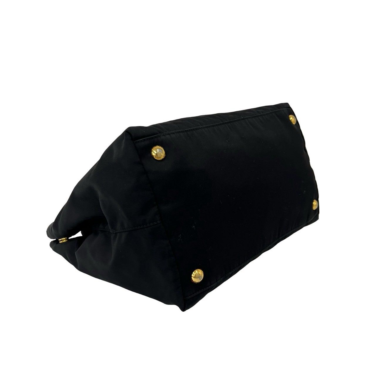 Prada Triangle Logo Nylon Leather 2-Way Mini Tote Shoulder Bag Black — view 7