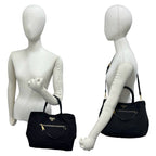 Prada Triangle Logo Nylon Leather 2-Way Mini Tote Shoulder Bag Black — view 2