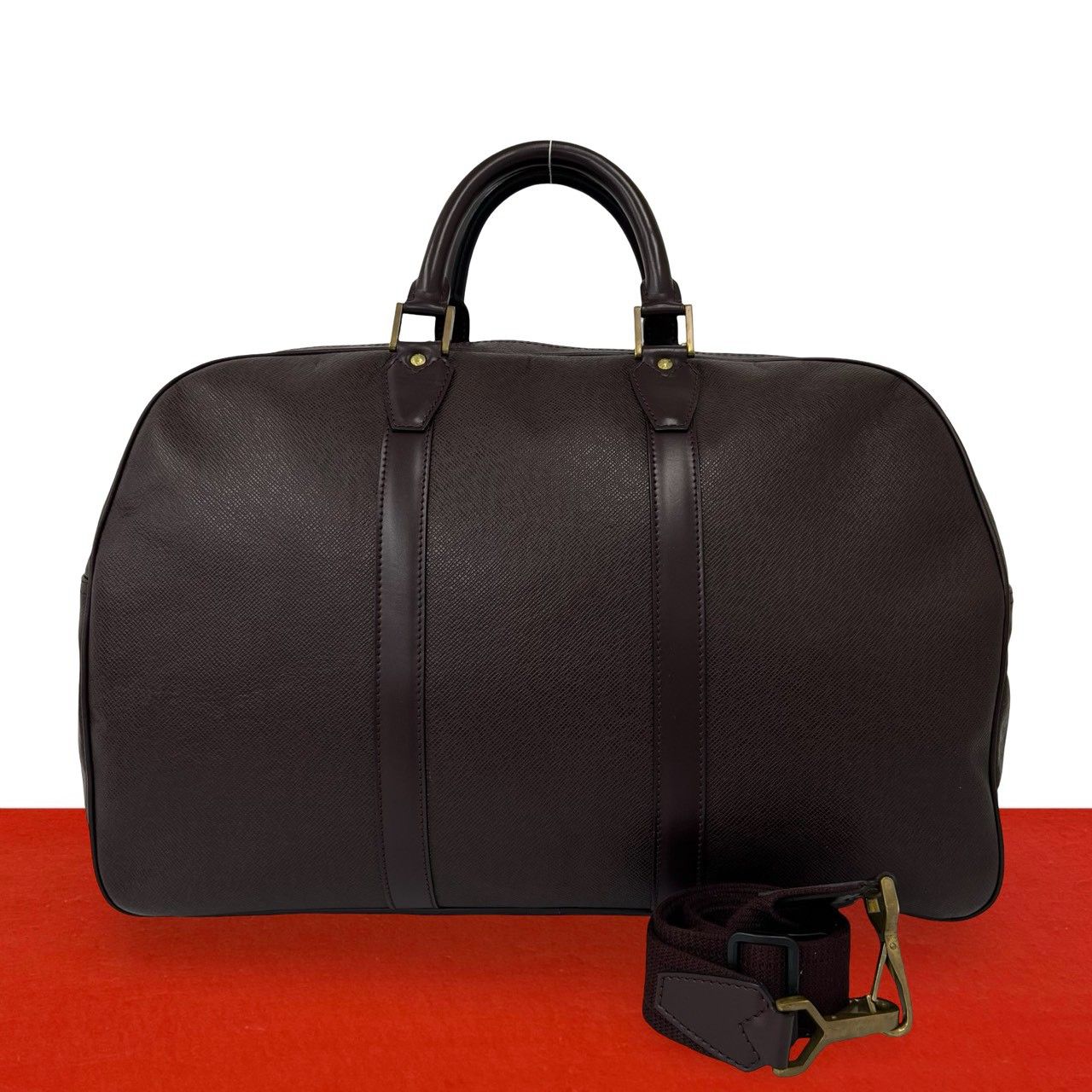 Louis Vuitton Vintage Kendal PM Taiga Leather 2-Way Boston Bag Acajou