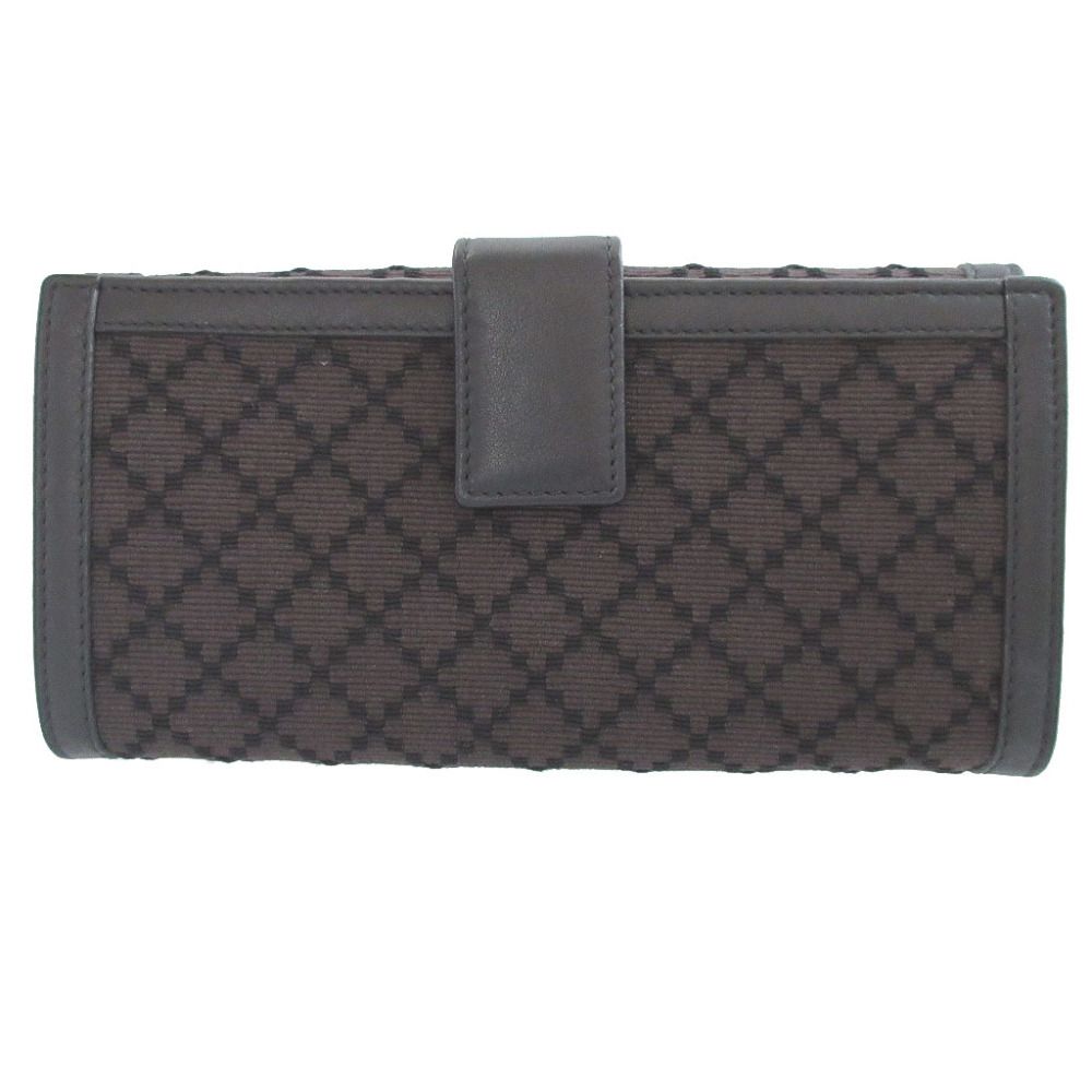 Gucci Diamante Canvas Leather Brown Black Hook Wallet — view 3