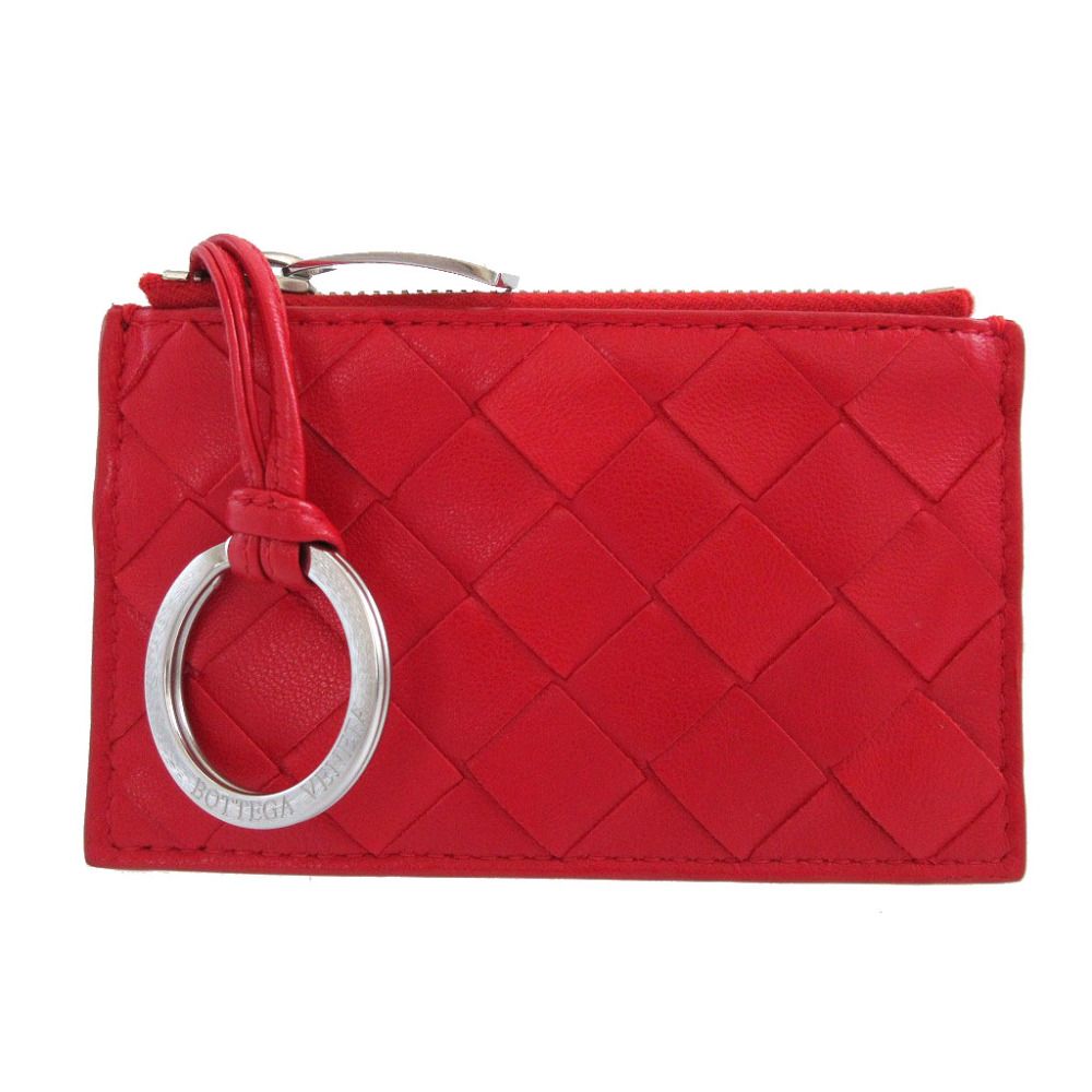 Bottega Veneta Maxi Intrecciato Leather Red Coin Case