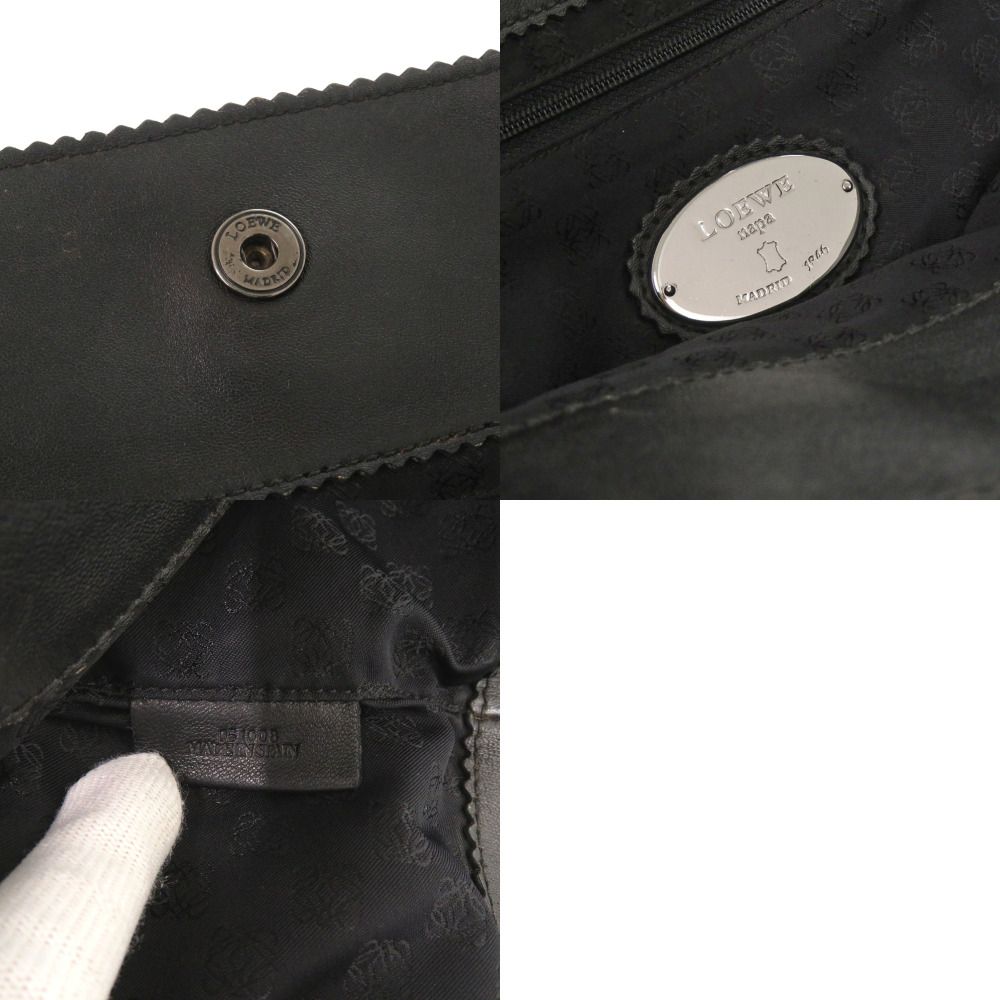 Loewe Nappa Anagram Leather Black Tote Bag — view 8