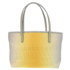 Fendi Zucchino Pattern Nylon Canvas Yellow Gray Tote Bag