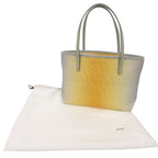 Fendi Zucchino Pattern Nylon Canvas Yellow Gray Tote Bag — view 2