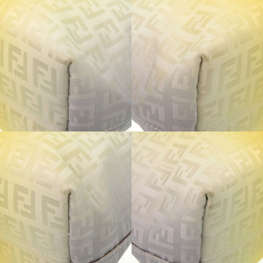 Fendi Zucchino Pattern Nylon Canvas Yellow Gray Tote Bag — view 5
