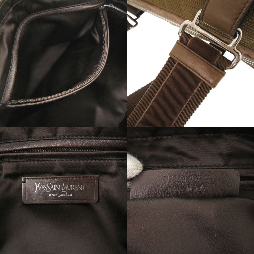 Saint Laurent Mini Boston Canvas Brown Handbag — view 7
