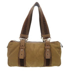 Saint Laurent Mini Boston Canvas Brown Handbag