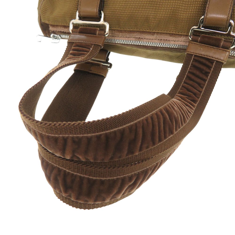 Saint Laurent Mini Boston Canvas Brown Handbag — view 5