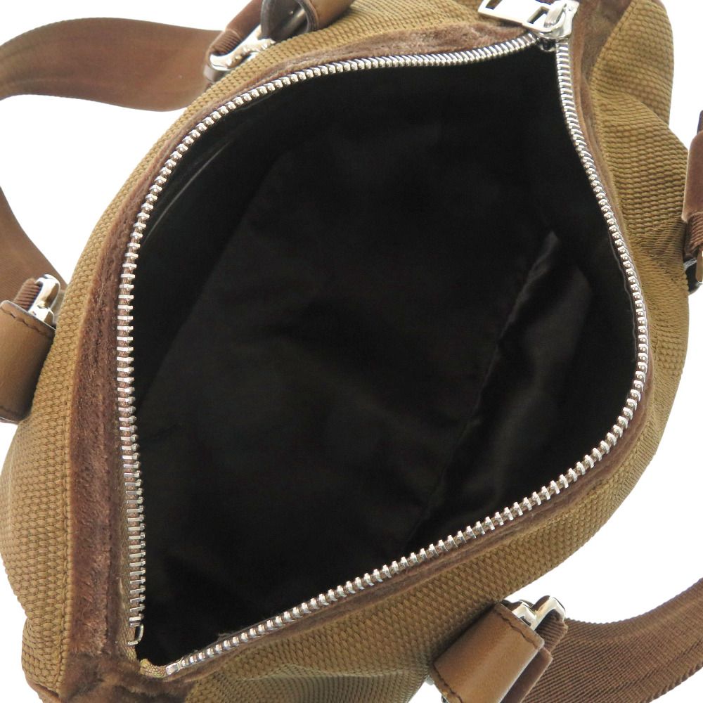 Saint Laurent Mini Boston Canvas Brown Handbag — view 6