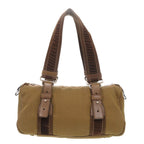 Saint Laurent Mini Boston Canvas Brown Handbag — view 2