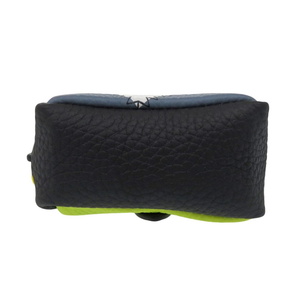 Louis Vuitton Square Pouch Color Blocks Taurillon Leather Blue Gray Yellow Charm — view 4
