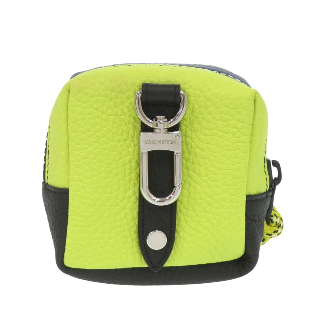 Louis Vuitton Square Pouch Color Blocks Taurillon Leather Blue Gray Yellow Charm — view 3