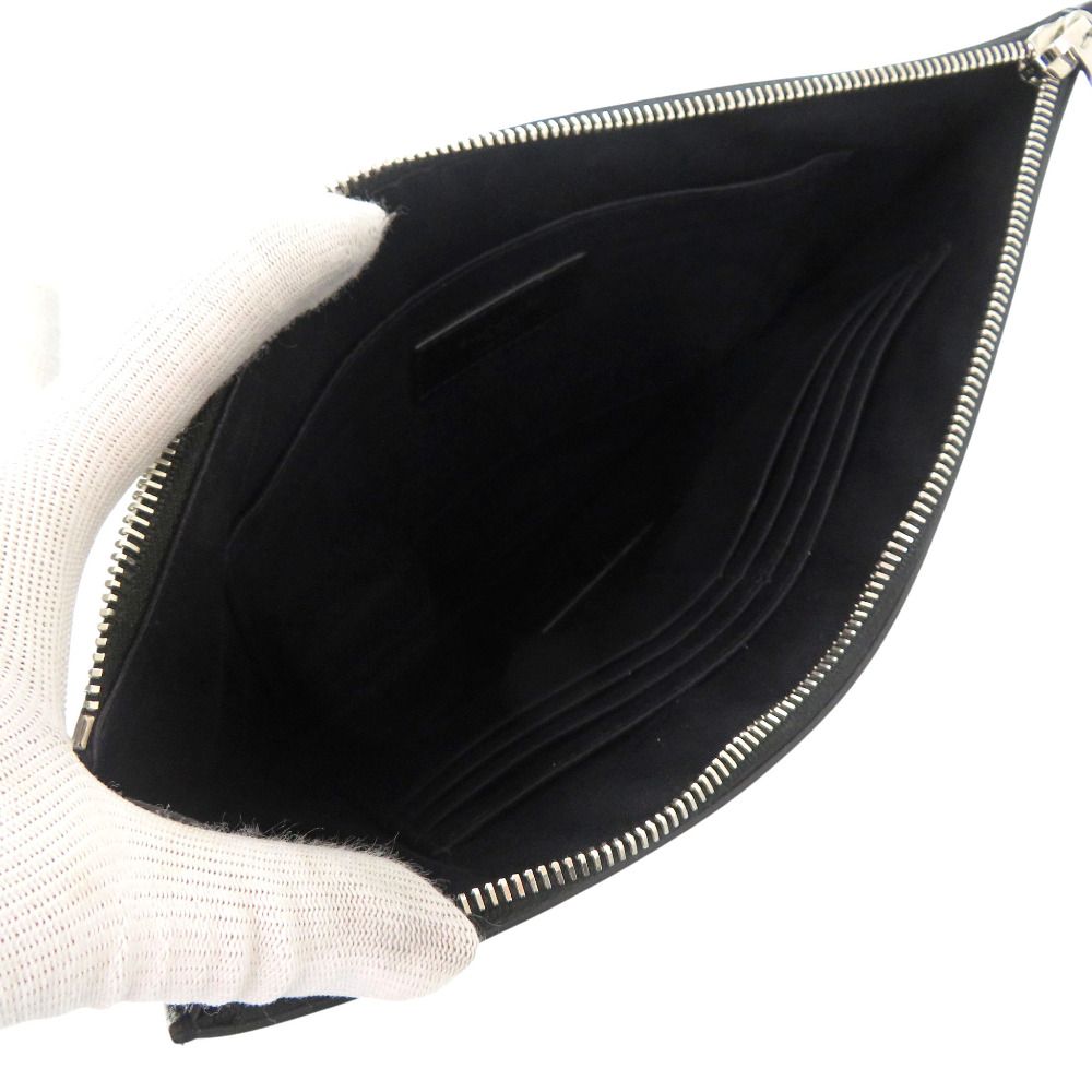 Saint Laurent Paris Leather Black Star Clutch Bag — view 3