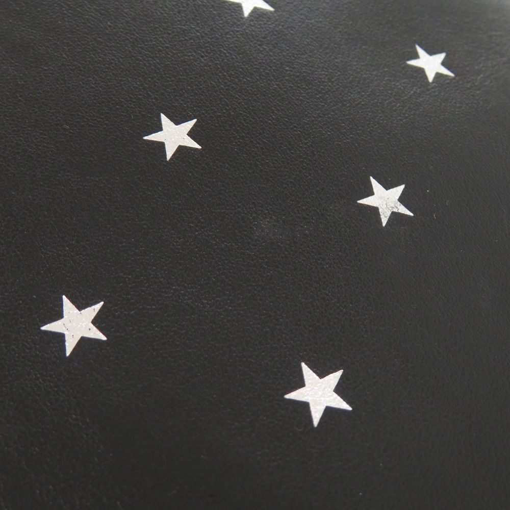 Saint Laurent Paris Leather Black Star Clutch Bag — view 6