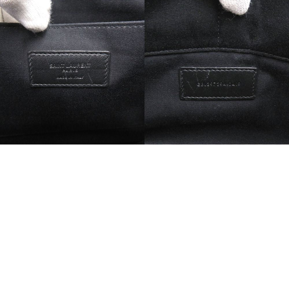 Saint Laurent Paris Leather Black Star Clutch Bag — view 7