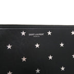 Saint Laurent Paris Leather Black Star Clutch Bag — view 5