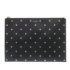 Saint Laurent Paris Leather Black Star Clutch Bag