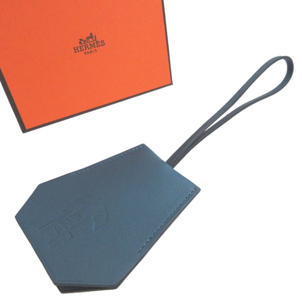 Hermes Years Veau Swift Navy Clochette with Key Ring Key Holder — view 2