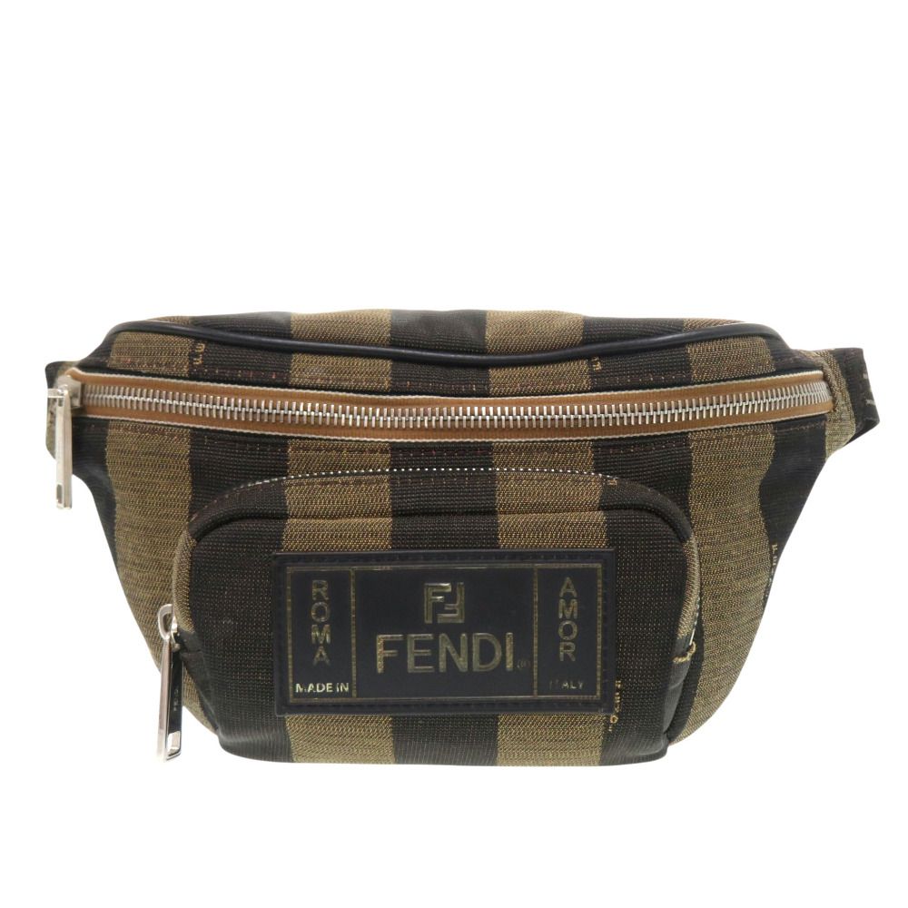 Fendi Pecan Canvas Brown Belt Bag