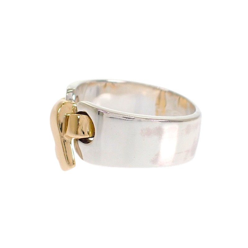 Hermes Raset Ring 52 Vintage 18k Yellow Gold 925 Sterling Silver — view 4