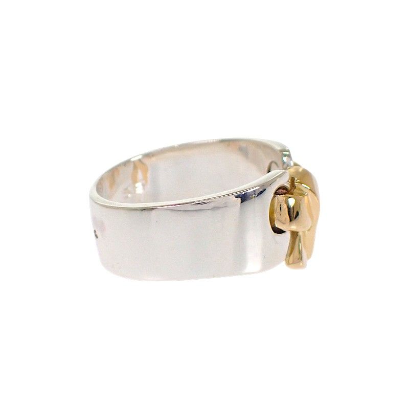 Hermes Raset Ring 52 Vintage 18k Yellow Gold 925 Sterling Silver — view 3