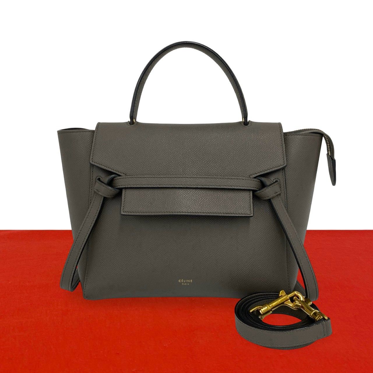 Celine Belt Bag Micro Leather 2-Way Mini Tote Gray