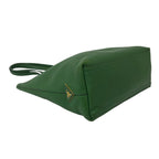 Prada Triangle Logo Leather Tote Shoulder Bag Business Green — view 7