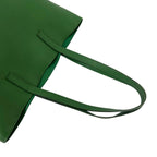 Prada Triangle Logo Leather Tote Shoulder Bag Business Green — view 4
