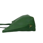 Prada Triangle Logo Leather Tote Shoulder Bag Business Green — view 5