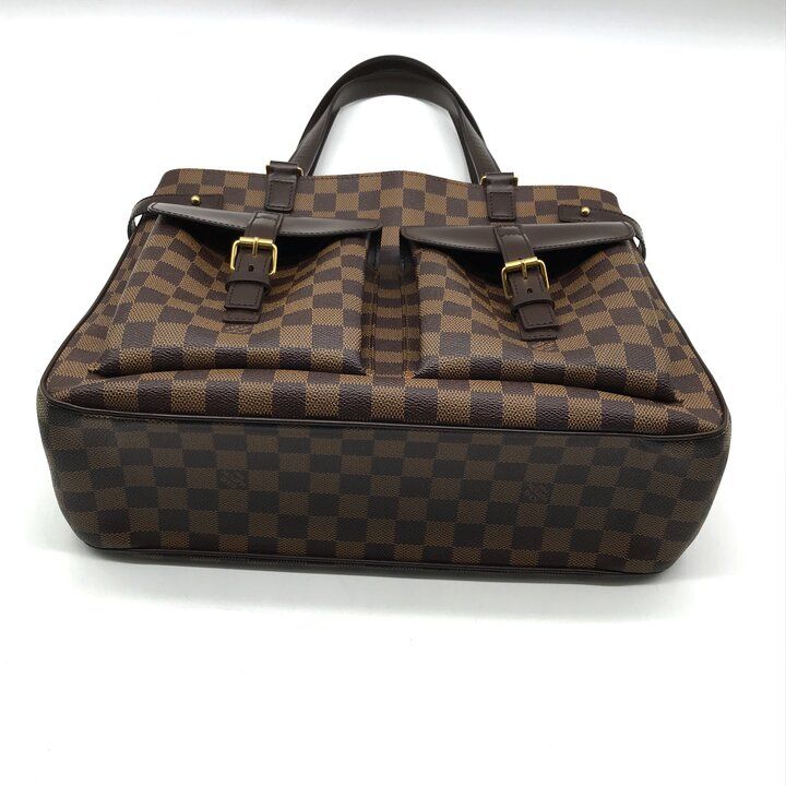 Louis Vuitton Damier Ebene Line Uzes Leather Tote Shoulder Bag Brown — view 4