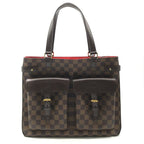Louis Vuitton Damier Ebene Line Uzes Leather Tote Shoulder Bag Brown
