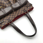 Louis Vuitton Damier Ebene Line Uzes Leather Tote Shoulder Bag Brown — view 7