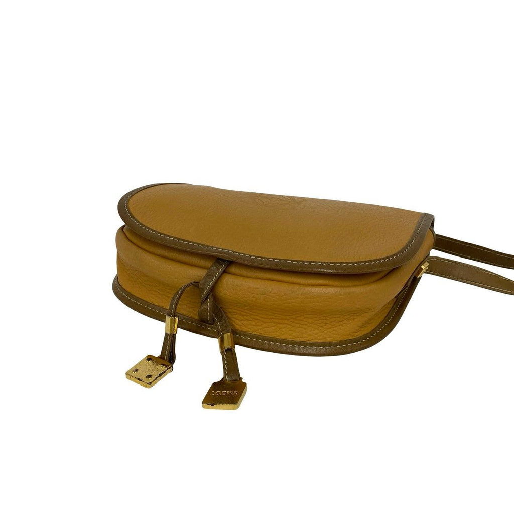 Loewe Vintage Anagram Logo Leather Mini Shoulder Bag Crossbody Pochette Brown — view 8