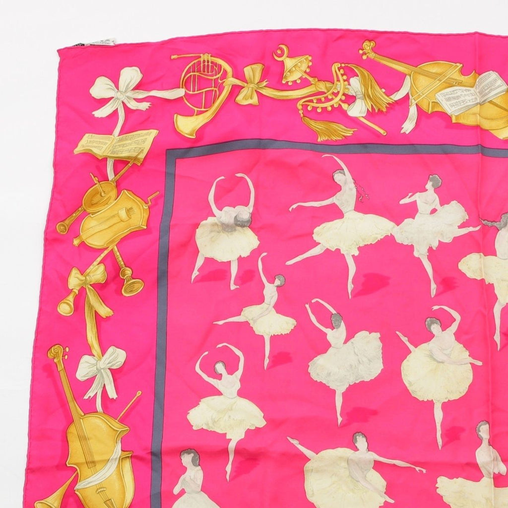 Hermes Carre 90 Silk la Danse Ballerina Scarf Pink — view 2