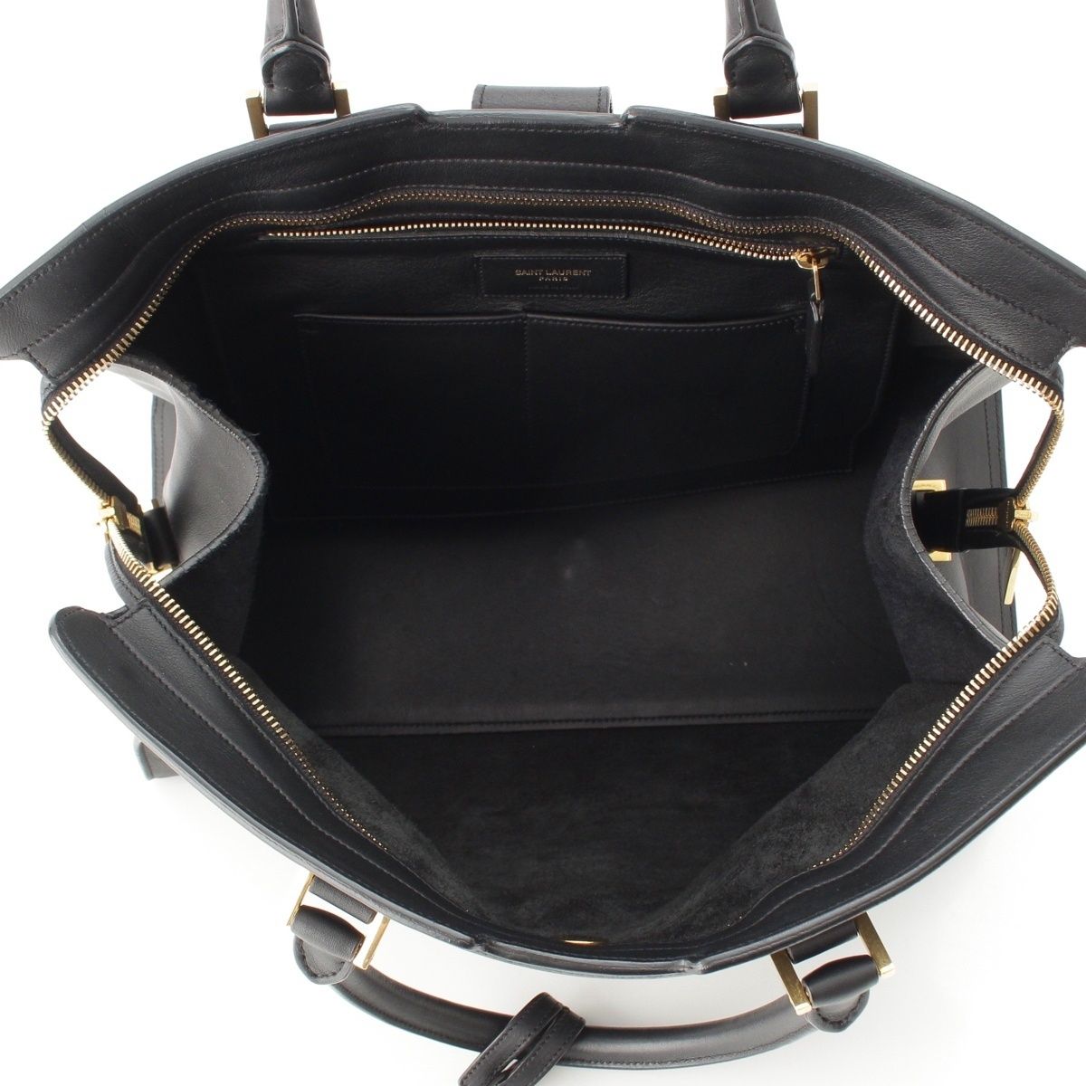 Saint Laurent Cabas Chic Line 2-Way Handbag Black — view 6