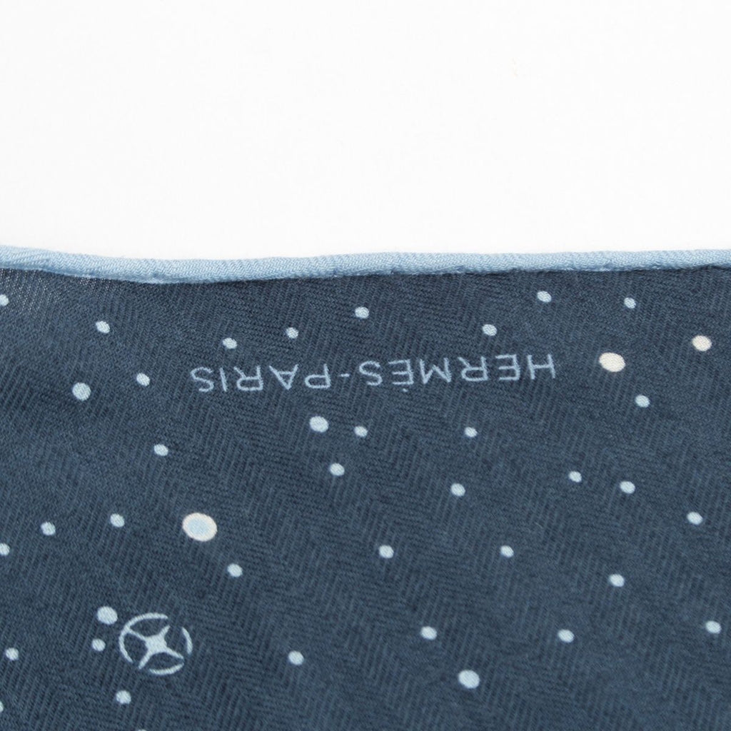 Hermes Losange Cashmere Silk Odyssey Spaceship Diamond Large Shawl Navy — view 8