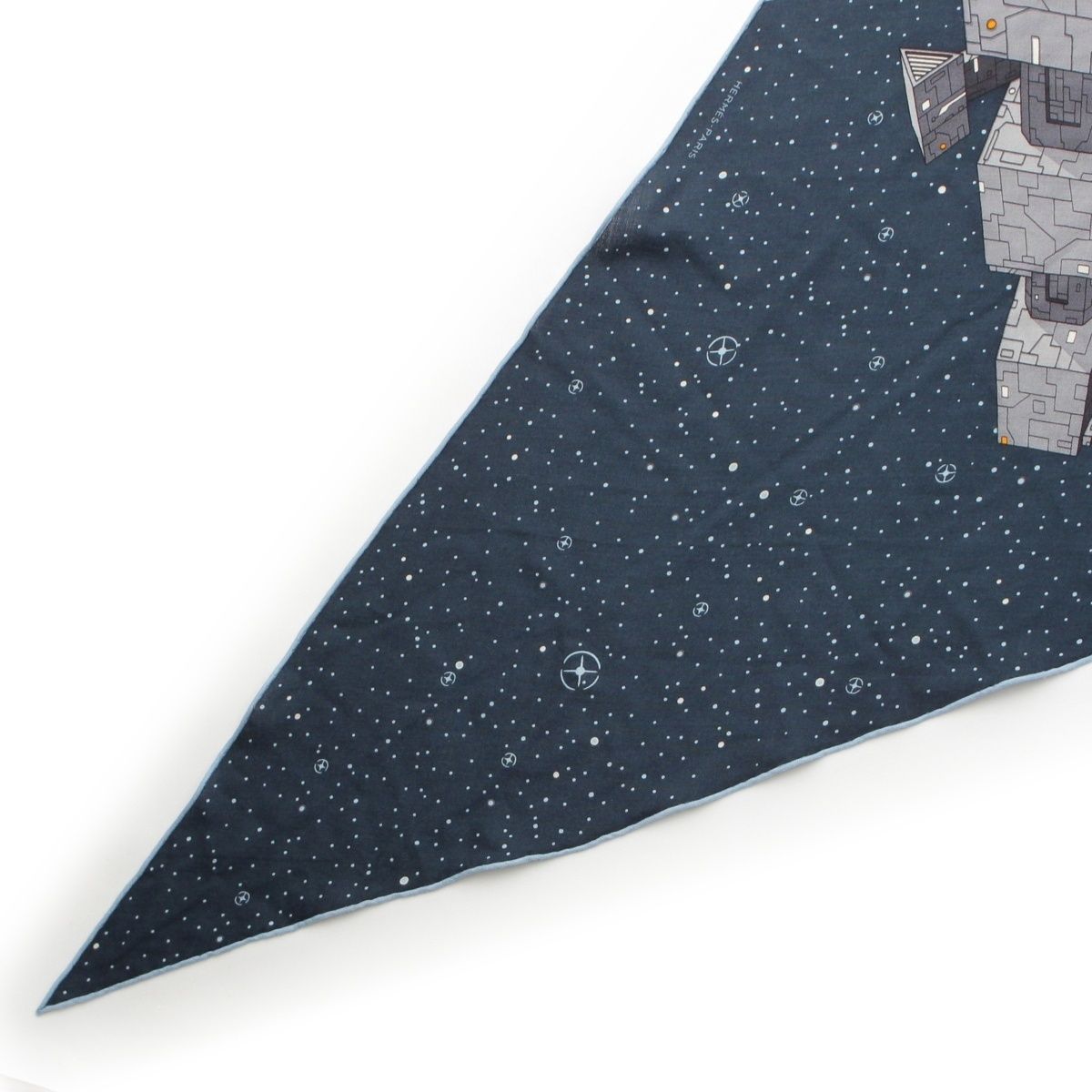 Hermes Losange Cashmere Silk Odyssey Spaceship Diamond Large Shawl Navy — view 4