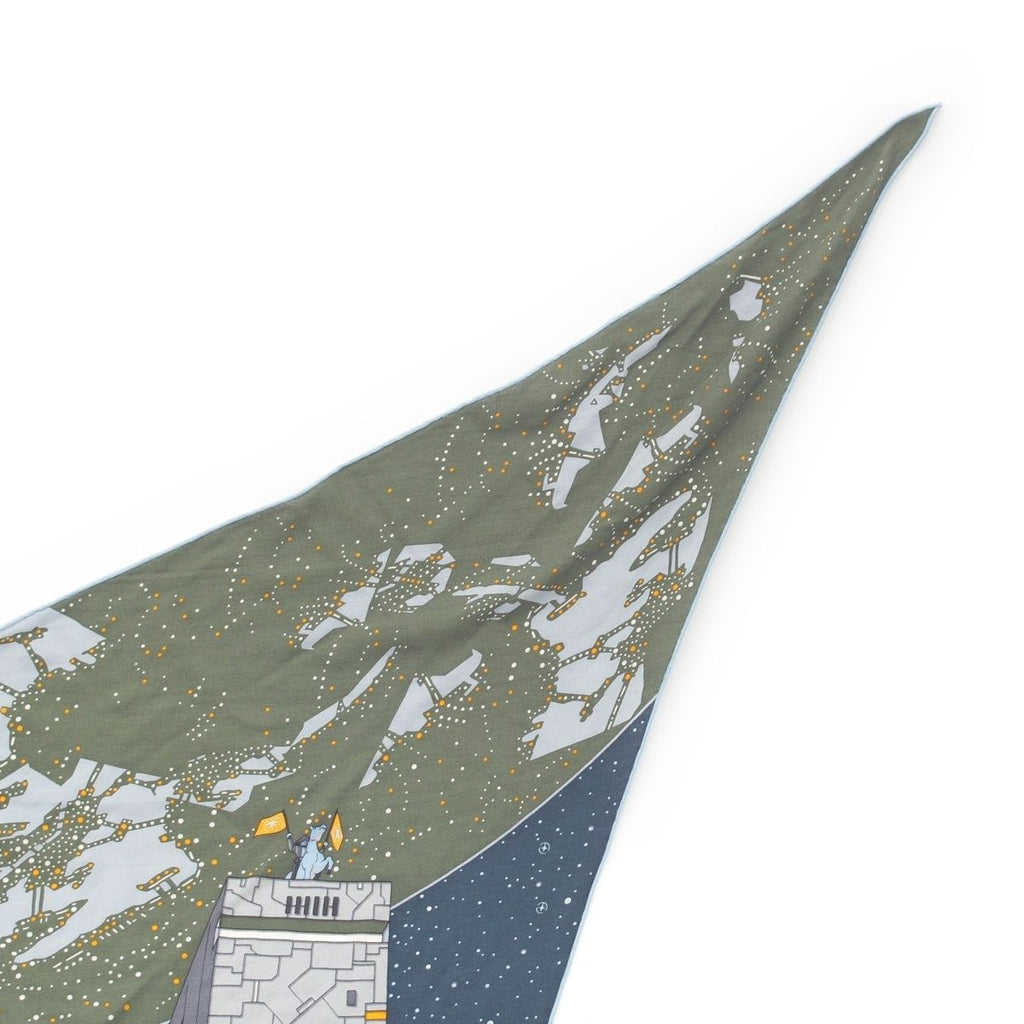 Hermes Losange Cashmere Silk Odyssey Spaceship Diamond Large Shawl Navy — view 2