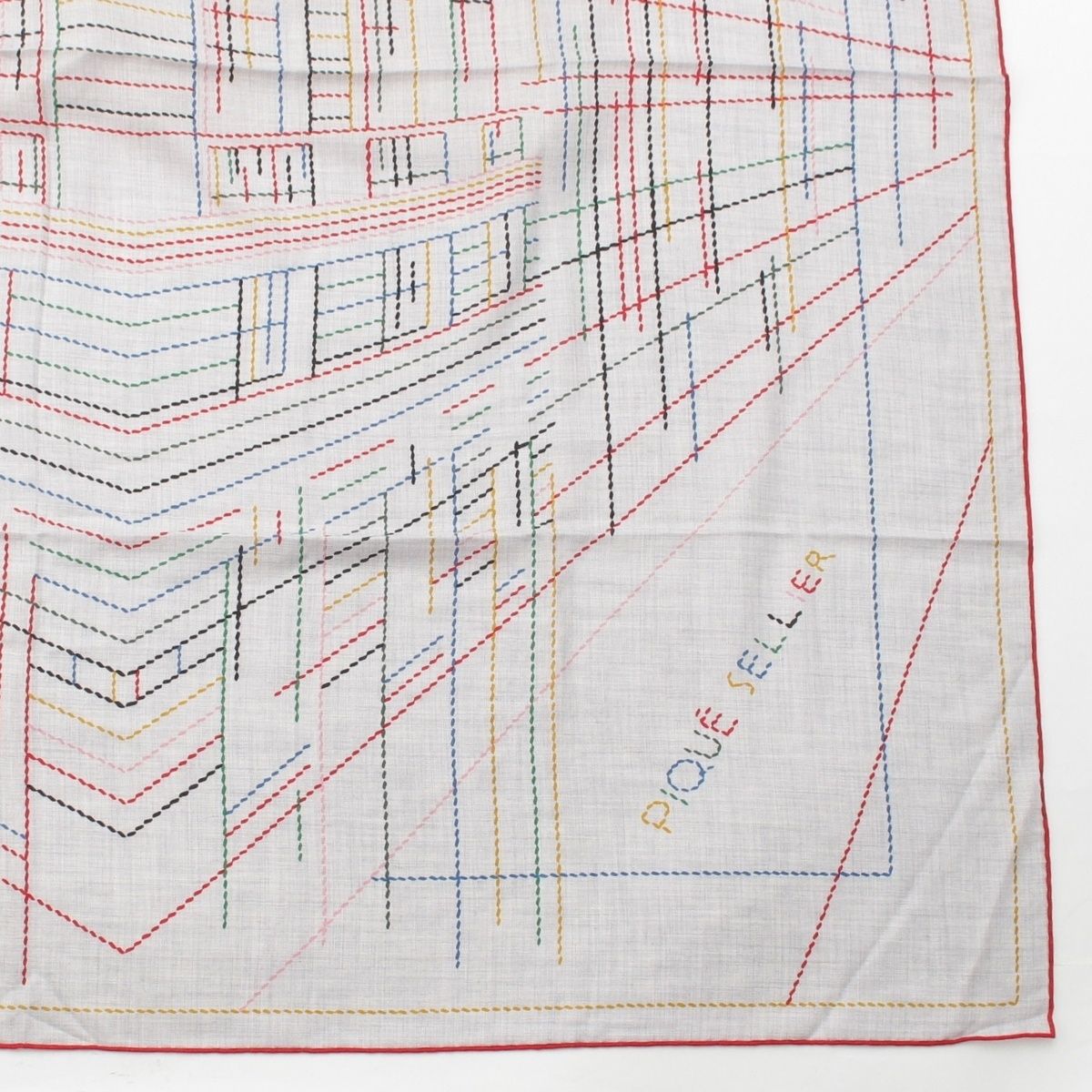 Hermes Cashmere Silk Carre Geant Pique Sellier Series Scarf Multicolor — view 5